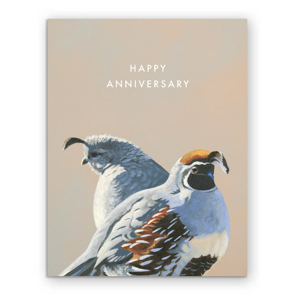 Card - Anniversary - Quails - 5517qua
