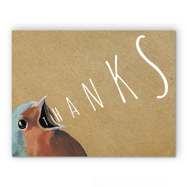 Card Thank You - Bird Yelling - 6606blu