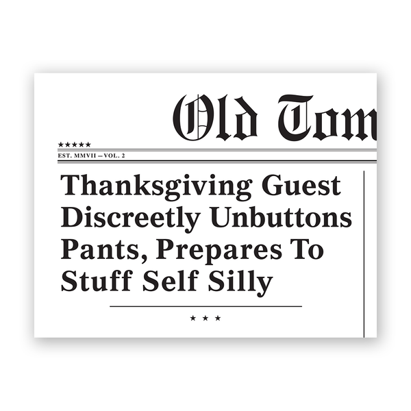 Card - Thanksgiving - Unbuttons Pants - H-67