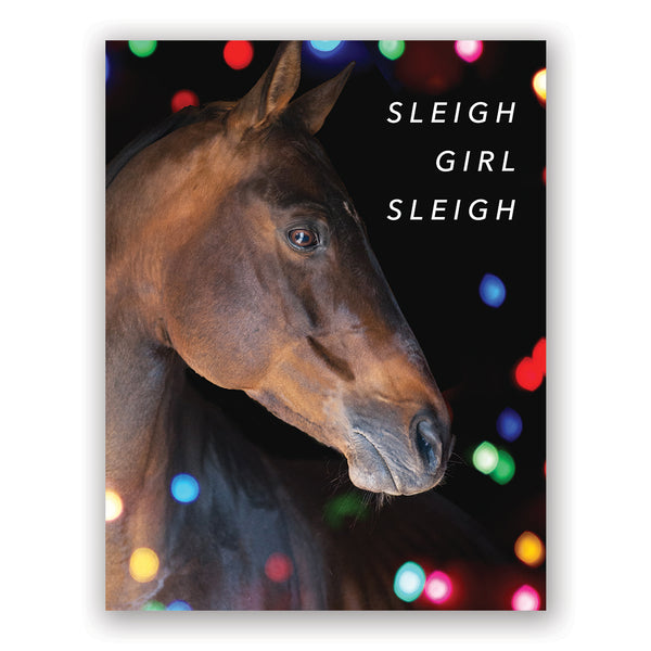 Card - Christmas - Sleigh Girl Sleigh - ML-S141