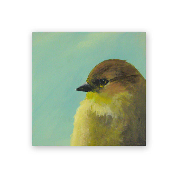 Wings on Wood 4 x 4 Fictional Yellow Bird - W0012