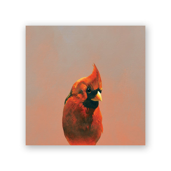 Wings on Wood 6 x 6 Northern Cardinal - W1037