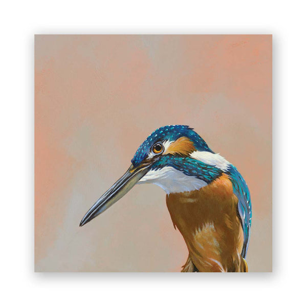 Wings on Wood 8 x 8 Kingfisher - W3028