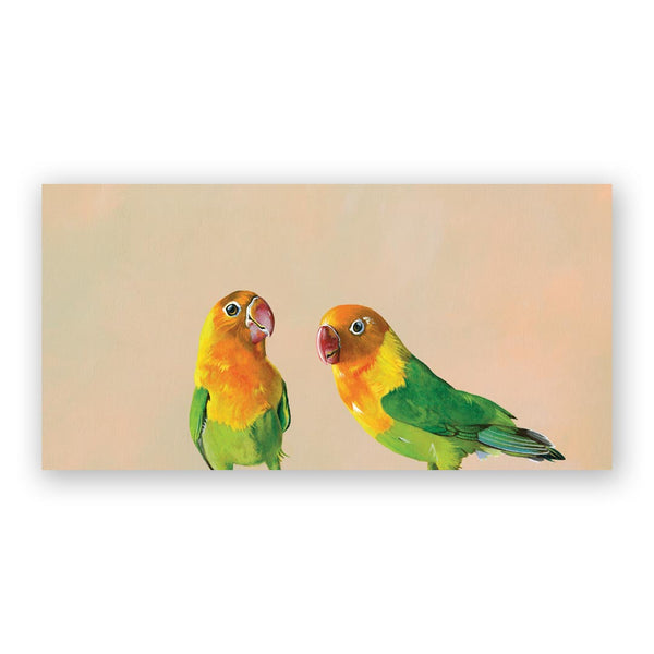 Wings on Wood 12 x 6 Lovebird Pair - W4006