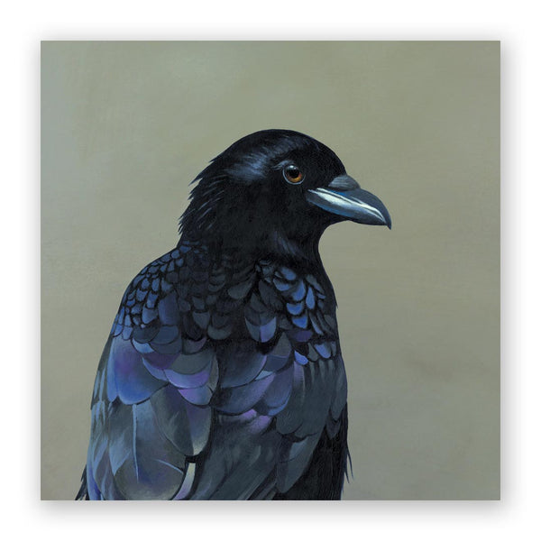 Wings on Wood 10 x 10  - Crow - W6018