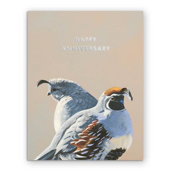 Card - Anniversary - Quails - 5517qua