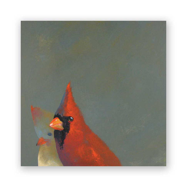 Wings on Wood 8 x 8 Cardinal Pair - W3015
